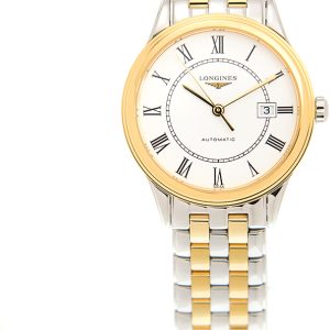 Longines Damklocka L4.374.3.21.7 Flagship Vit/Gulguldtonat stål Ø30