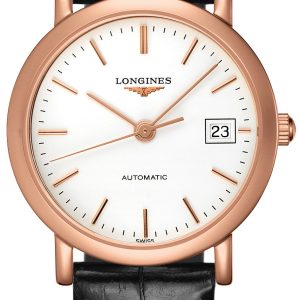 Longines Damklocka L4.378.8.12.4 Elegant Vit/Läder Ø27.2 mm