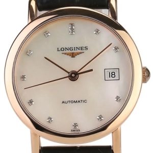 Longines Damklocka L4.378.8.87.4 Elegant Vit/Läder Ø27.2 mm