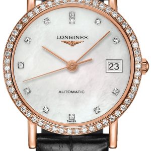 Longines Damklocka L4.378.9.87.4 Elegant Vit/Läder Ø27.2 mm