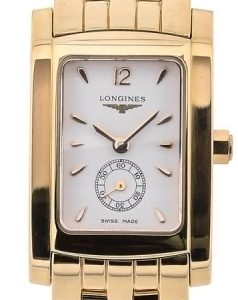 Longines Damklocka L5.155.6.16.6 DolceVita Vit/18 karat gult guld