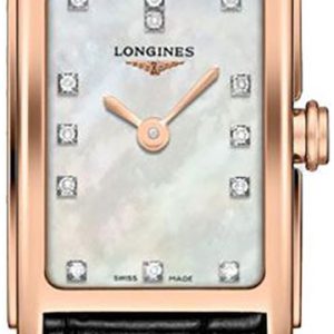 Longines Damklocka L5.258.8.87.0 DolceVita Vit/Läder