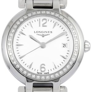 Longines Damklocka L8.110.0.16.6 PrimaLuna Vit/Stål Ø26.5 mm