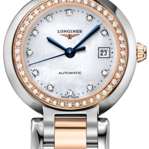 Longines Damklocka L8.111.5.89.6 Primaluna Vit/18 karat roséguld