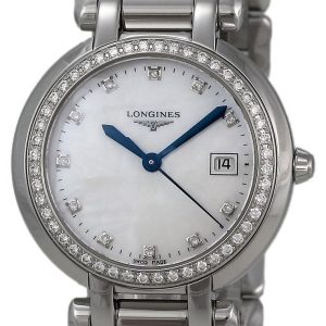 Longines Damklocka L8.112.0.87.6 PrimaLuna Vit/Stål Ø30 mm