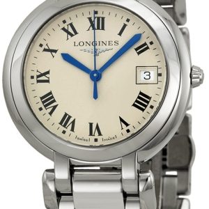 Longines Damklocka L8.114.4.71.6 PrimaLuna Silverfärgad/Stål Ø34 mm