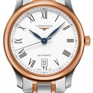 Longines Herrklocka L2.628.5.19.7 Master Vit/Roséguldstonat stål