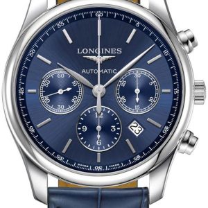 Longines Herrklocka L2.759.4.92.2 Master Blå/Läder Ø42 mm