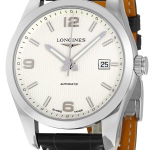 Longines Herrklocka L2.785.4.76.3 Conquest Silverfärgad/Läder Ø40