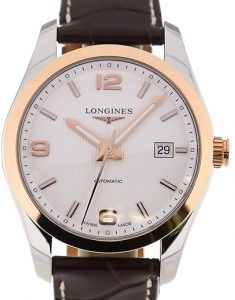 Longines Herrklocka L2.785.5.76.3 Conquest Silverfärgad/Läder Ø40