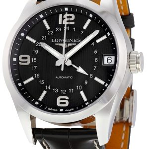 Longines Herrklocka L2.799.4.56.3 Conquest Svart/Läder Ø42 mm