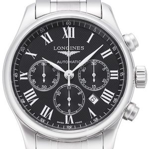 Longines Herrklocka L2.859.4.51.6 Master Svart/Stål Ø44 mm