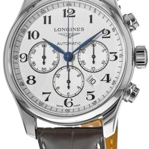 Longines Herrklocka L2.859.4.78.3 Master Silverfärgad/Läder Ø44 mm