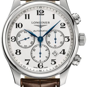 Longines Herrklocka L2.859.4.78.5 Master Silverfärgad/Läder Ø44 mm