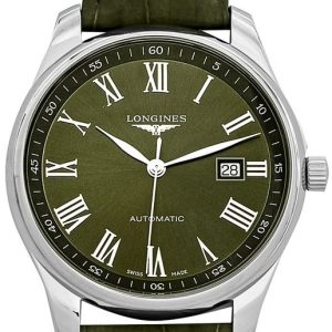 Longines Herrklocka L2.893.4.09.2 Master Grön/Läder Ø42 mm