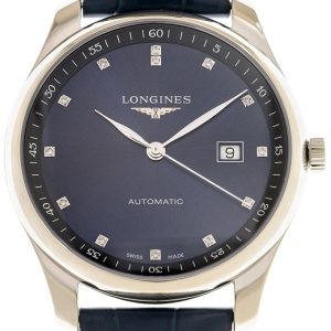 Longines Herrklocka L2.893.4.97.0 Master Blå/Läder Ø42 mm