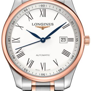 Longines Herrklocka L2.893.5.11.7 Master Vit/18 karat roséguld Ø42