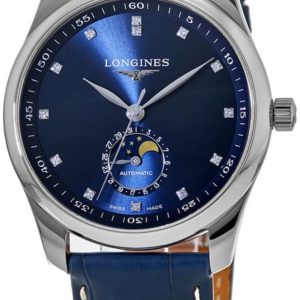 Longines Herrklocka L2.909.4.97.0 Master Blå/Läder Ø40 mm