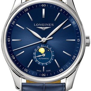 Longines Herrklocka L2.919.4.92.2 Master Blå/Läder Ø42 mm