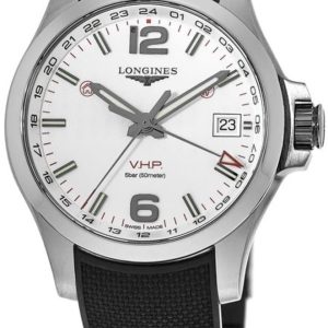 Longines Herrklocka L3.718.4.76.9 Conquest V.H.P. Silverfärgad/Gummi