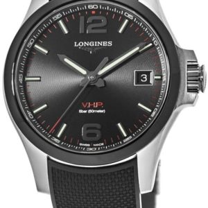 Longines Herrklocka L3.719.4.56.9 Conquest V.H.P. Svart/Gummi Ø41 mm