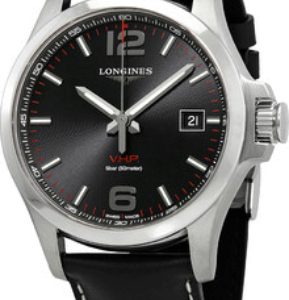 Longines Herrklocka L3.726.4.56.2 Conquest V.H.P. Svart/Läder Ø43 mm