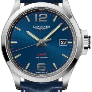 Longines Herrklocka L3.726.4.96.0 Conquest V.H.P. Blå/Läder Ø43 mm