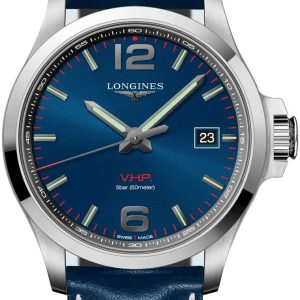 Longines Herrklocka L3.726.4.96.7 Conquest V.H.P. Blå/Läder Ø43 mm