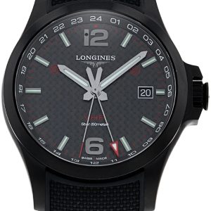 Longines Herrklocka L3.728.2.66.9 Conquest V.H.P. Svart/Gummi Ø43 mm