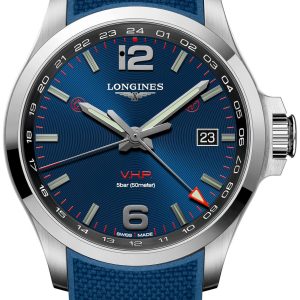 Longines Herrklocka L3.728.4.96.9 Conquest V.H.P. Blå/Gummi Ø43 mm