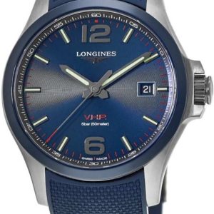 Longines Herrklocka L3.729.4.96.9 Conquest V.H.P. Blå/Gummi Ø43 mm