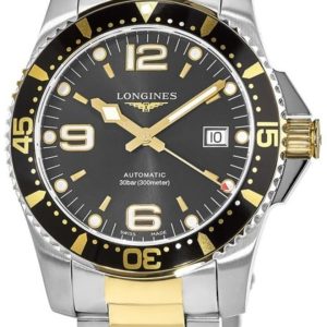 Longines Herrklocka L3.742.3.56.7 Hydroconquest Svart/Gulguldtonat