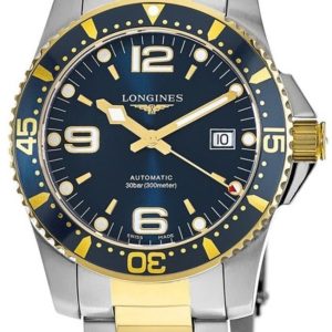 Longines Herrklocka L3.742.3.96.7 Hydroconquest Blå/Gulguldtonat