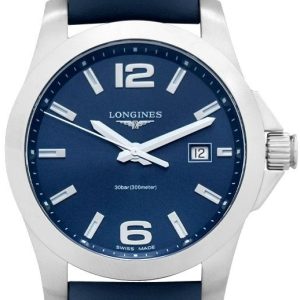 Longines Herrklocka L3.759.4.96.0 Conquest Blå/Läder Ø41 mm