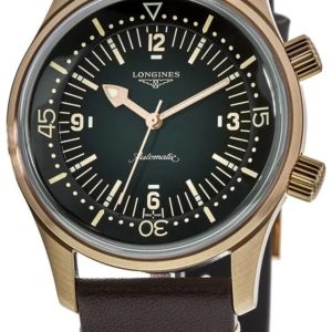 Longines Herrklocka L3.774.1.50.2 Legend Diver Grön/Läder Ø42 mm