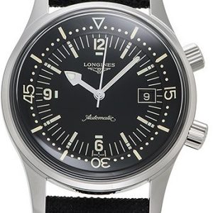 Longines Herrklocka L3.774.4.50.2 Legend Diver Svart/Läder Ø42 mm