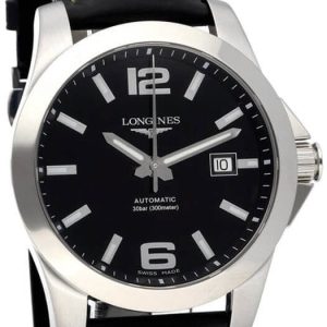 Longines Herrklocka L3.777.4.58.3 Conquest Svart/Läder Ø41 mm