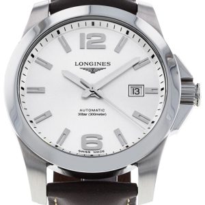 Longines Herrklocka L3.777.4.76.5 Conquest Silverfärgad/Läder Ø41