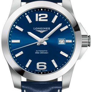 Longines Herrklocka L3.777.4.99.0 Conquest Blå/Läder Ø41 mm