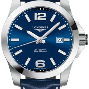 Longines Herrklocka L3.777.4.99.7 Conquest Blå/Läder Ø41 mm