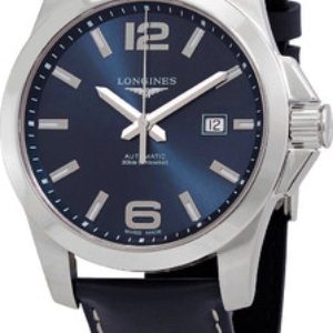 Longines Herrklocka L3.778.4.96.0 Conquest Blå/Läder Ø43 mm