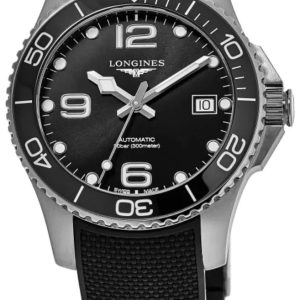 Longines Herrklocka L3.780.4.56.9 HydroConquest Svart/Gummi Ø39 mm