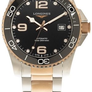 Longines Herrklocka L3.781.3.58.7 Hydroconquest Svart/Roséguldstonat