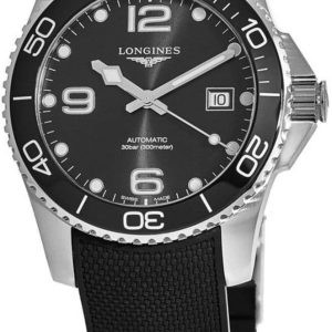 Longines Herrklocka L3.781.4.56.9 Hydroconquest Svart/Gummi Ø41 mm