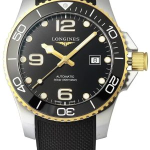 Longines Herrklocka L3.782.3.56.9 HydroConquest Svart/Gummi Ø43 mm