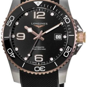 Longines Herrklocka L3.782.3.58.9 HydroConquest Svart/Gummi Ø43 mm