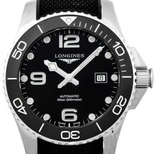 Longines Herrklocka L3.782.4.56.9 Hydroconquest Svart/Gummi Ø43 mm