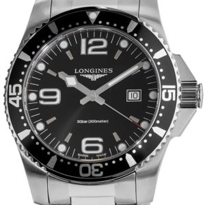 Longines Herrklocka L3.840.4.56.6 Hydroconquest Svart/Stål Ø44 mm