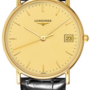 Longines Herrklocka L4.743.6.32.0 Presences Gulguldstonad/Läder