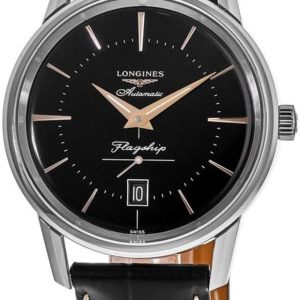 Longines Herrklocka L4.795.4.58.0 Flagship Heritage Svart/Läder